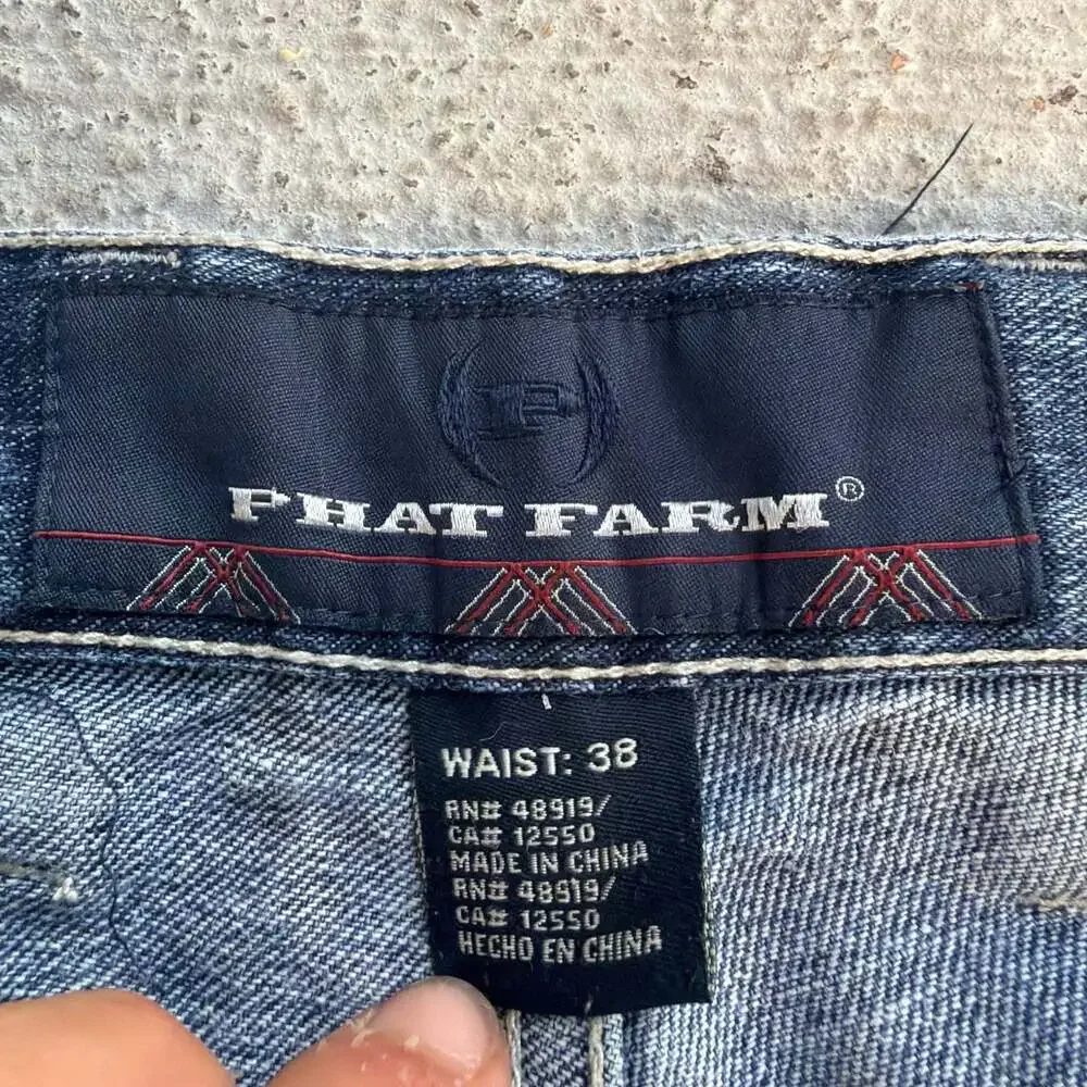 Phat Farm Men's Blue Denim Jean Shorts Size 38